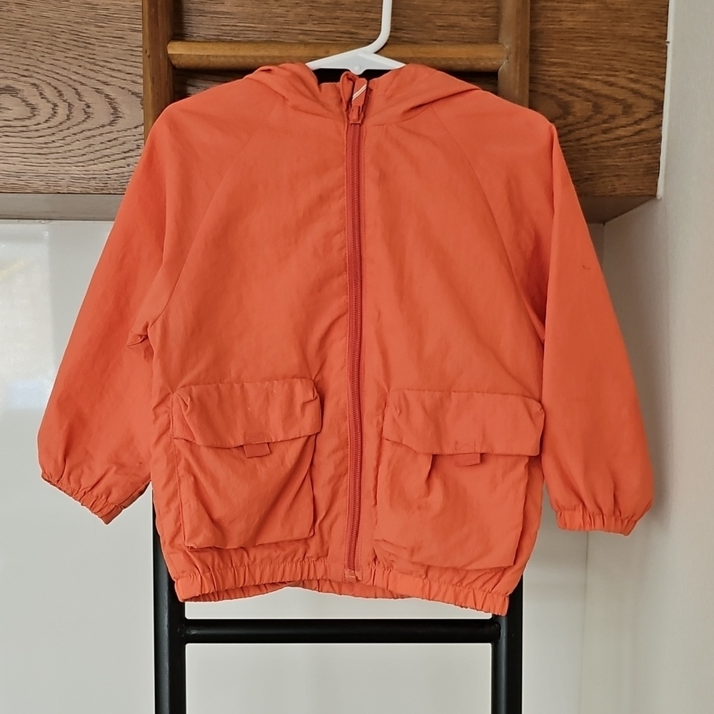 Kids Orange Hooded Jacket In Perfect Condition. My Kid Used It A Few Times.